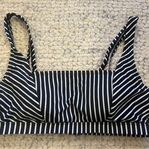 Striped Black and White Bikini Top